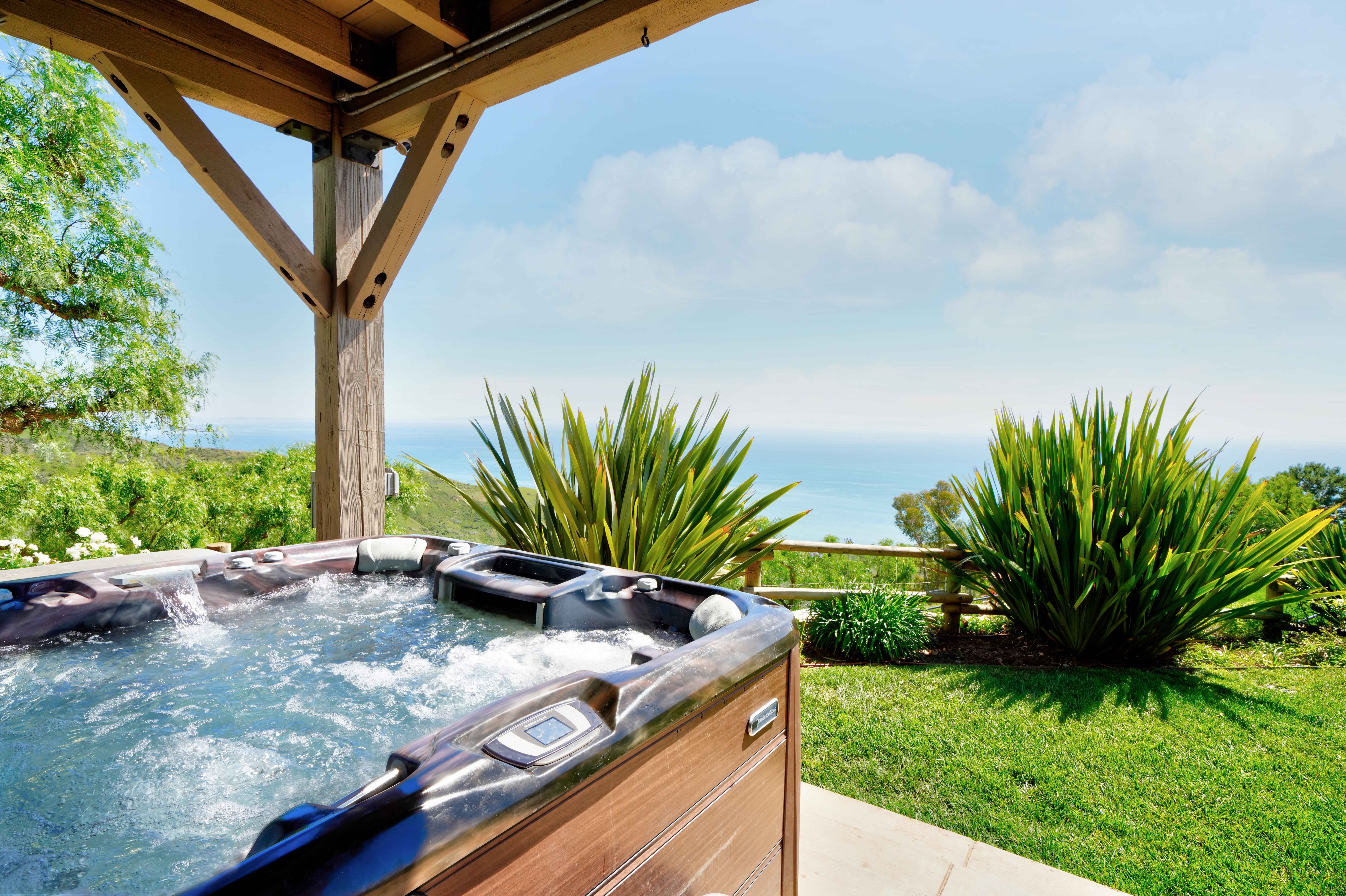 Hot tub with ocean views